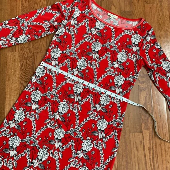 Max Studio Red Floral Sheath Dress Casual Travel Collegiate - Sz S.   EUC! - Picture 5 of 12